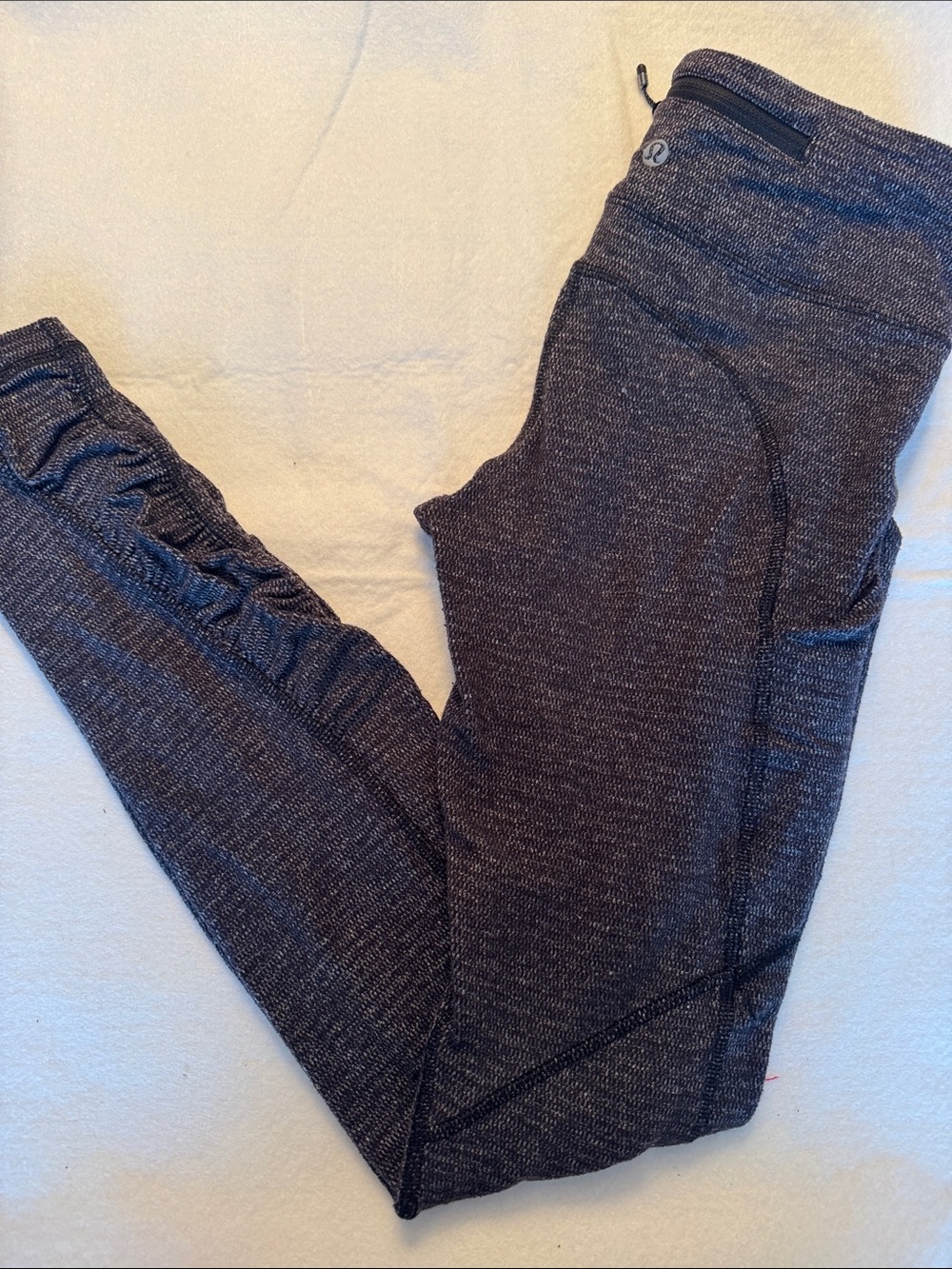 Lululemon Heathered Gray Ruched Side Pocket Leggings Size 6